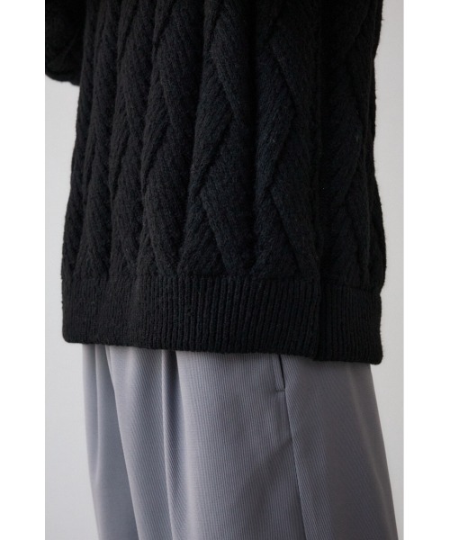 AZUL by moussy(アズールバイマウジー)の「ダイアゴナルニット(ニット/セーター・メンズ・ブラック/グレー/ホワイト・MEDIUM/LARGE)」の22枚目の写真