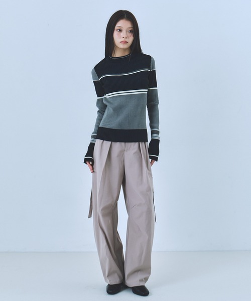 UNITED TOKYO（ユナイテッドトウキョウ）の「ミックススイッチングニット｜ウォッシャブル/オフィスカジュアル/細見え/秋服/冬服（ニット/セーター・レディース・ブラック系その他/ブラウン・FREE）」の18枚目の写真