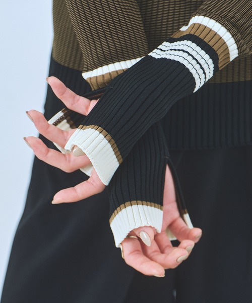 セール】ミックススイッチングニット｜ウォッシャブル/オフィス