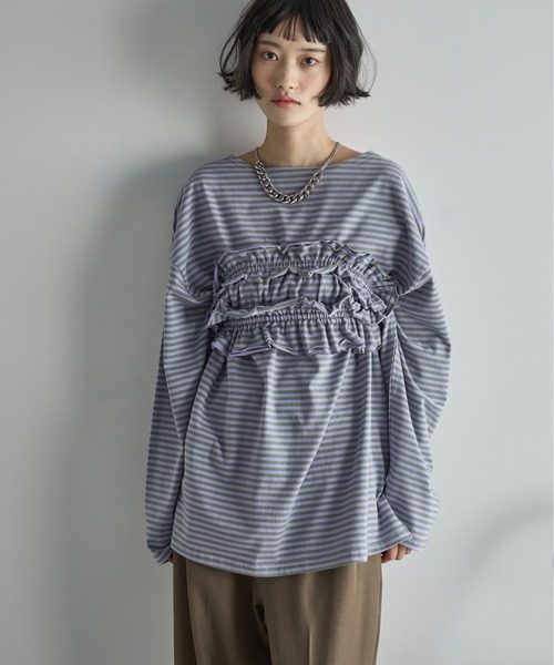 【美品】フリルビスチェロンT THE Yon tシャツ フリルビスチェセットルーズフィットロンT