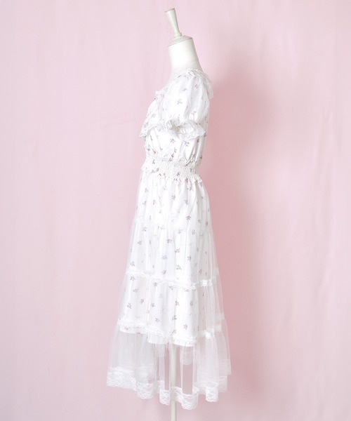 mellfy memory(メルフィーメモリー)の「Fairy tale rose tulle veill ワンピース(ワンピース・レディース・レッド/ピンク・M/S)」の4枚目の写真