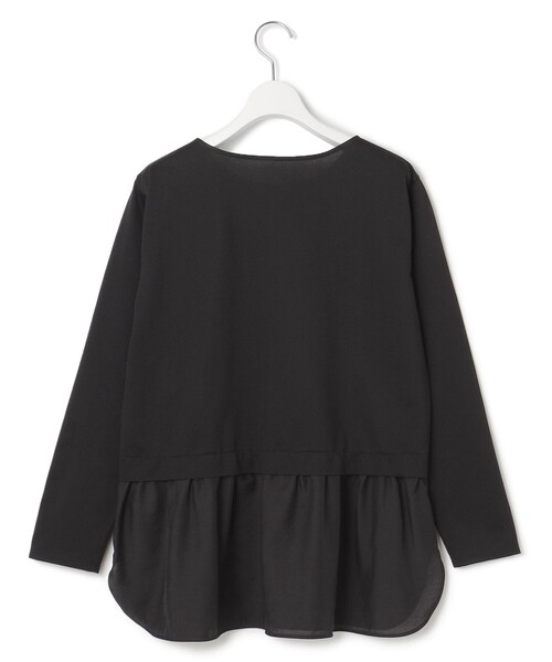 23区 L(ニジュウサンクオオキイサイズ)の「【洗える】シアータフタ コンビ カットソー(Tシャツ/カットソー・レディース・ブラック系/ホワイト系/ベージュ系・48/46/44)」の20枚目の写真