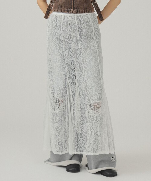 Ray BEAMS（レイビームス）の「レース 2way マーメイド スカート [手洗い可]（スカート・レディース・ホワイト/ブラック・1/0）」の7枚目の写真