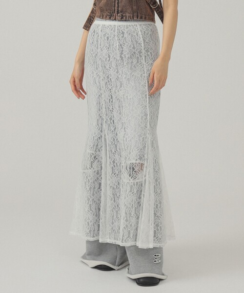 Ray BEAMS（レイビームス）の「レース 2way マーメイド スカート [手洗い可]（スカート・レディース・ホワイト/ブラック・1/0）」の8枚目の写真