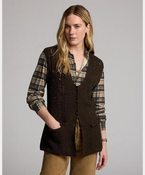 RRL（ダブル アール エル）の「クロシェパネルド ニット コットン