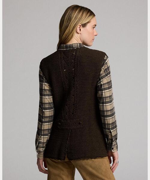 RRL（ダブル アール エル）の「クロシェパネルド ニット コットン