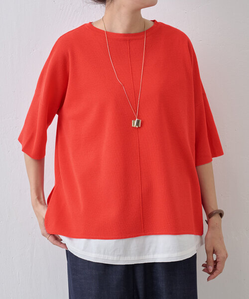 ビアズリー半袖サラッとプルオーバー(値札付き) セール】半袖サラッとプルオーバー（ニット/セーター