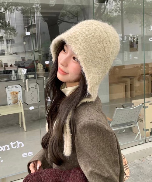 HALEY PESCA(ヘーリーペスカ)の「HALEY PESCA/シャギーニット バラクラバ風キャップ(ニットキャップ/ビーニー・レディース・レッド/グレー/ブラウン/ブラック/アイボリー/ベージュ・FREE)」の20枚目の写真
