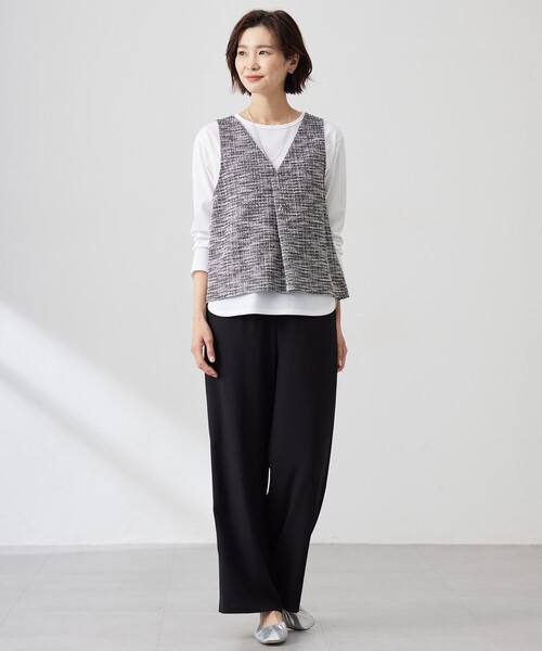 J.PRESS（ジェイプレス）の「【洗える】バックサテンジョーゼット リラックス パンツ（その他パンツ・レディース・ブラウン系/ブラック系・T13/T17/T15）」の7枚目の写真