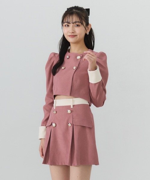 REDYAZEL(レディアゼル)の「【セットアップ可能】ダブルボタンバイカラーミニスカート(スカート・レディース・グレー/オフホワイト/ピンク・SMALL/MEDIUM)」の21枚目の写真