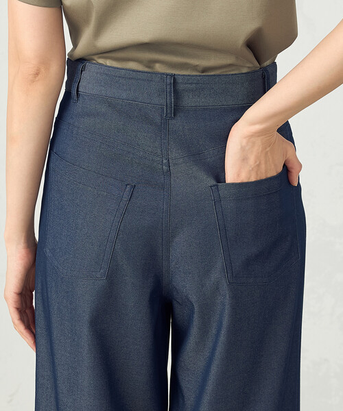 COMME CA ISM（コムサイズム）の「デニムライク　タックワイドパンツ / セットアップ対応（その他パンツ・レディース・ネイビー・MEDIUM/LARGE）」の11枚目の写真