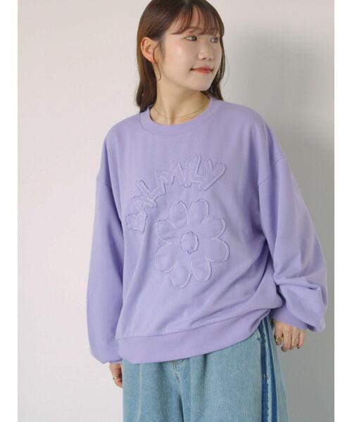 ehka sopo（エヘカソポ）の「花ワッペンスウェット（スウェット・レディース・ミント/オフホワイト/ブルー/グレー・F）」の10枚目の写真