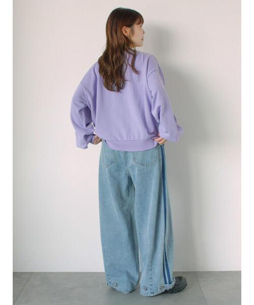 ehka sopo（エヘカソポ）の「花ワッペンスウェット（スウェット・レディース・ミント/オフホワイト/ブルー/グレー・F）」の16枚目の写真