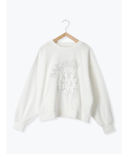 ehka sopo（エヘカソポ）の「花ワッペンスウェット（スウェット・レディース・ミント/オフホワイト/ブルー/グレー・F）」の19枚目の写真