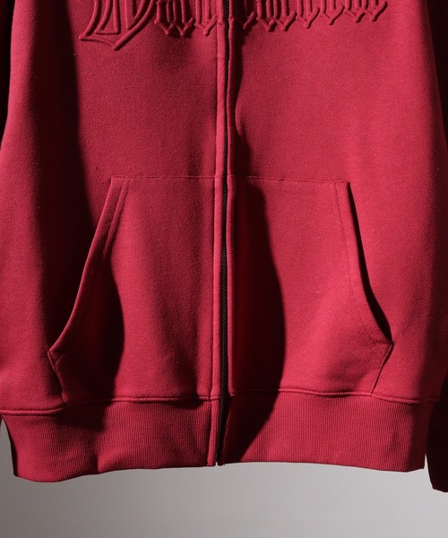 RE730(アールイーセブンサーティー)の「Cross zip-up hoodie / クロスエンボス ジップアップパーカー フーディ unisex(パーカー・メンズ・チャコールグレー/レッド/ブラック・M/L/XL)」の21枚目の写真