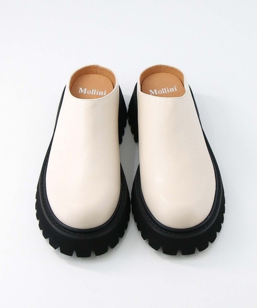 Mollini(モリーニ)の「レザースリッポン(スリッポン・レディース・アイボリー/ブラック・38/36/37)」の3枚目の写真