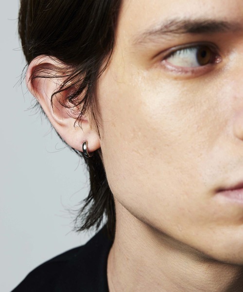 シルバー フープ ピアス/片耳用（ピアス（片耳用））｜4℃ HOMME+