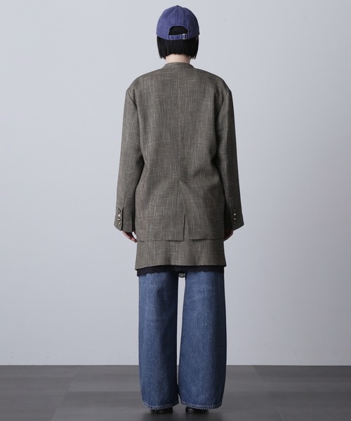 CREOLME)COLLARLESS DOUBLE JACKET（ノーカラージャケット