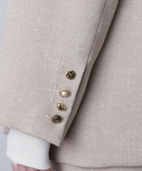 CREOLME)COLLARLESS DOUBLE JACKET（ノーカラージャケット