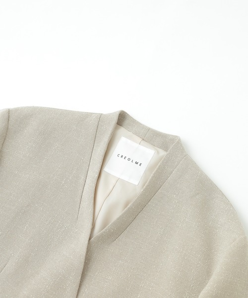 ROSE BUD（ローズバッド）の「(CREOLME)COLLARLESS DOUBLE JACKET（ノーカラージャケット・レディース・ブラック/ベージュ・S/M）」の18枚目の写真