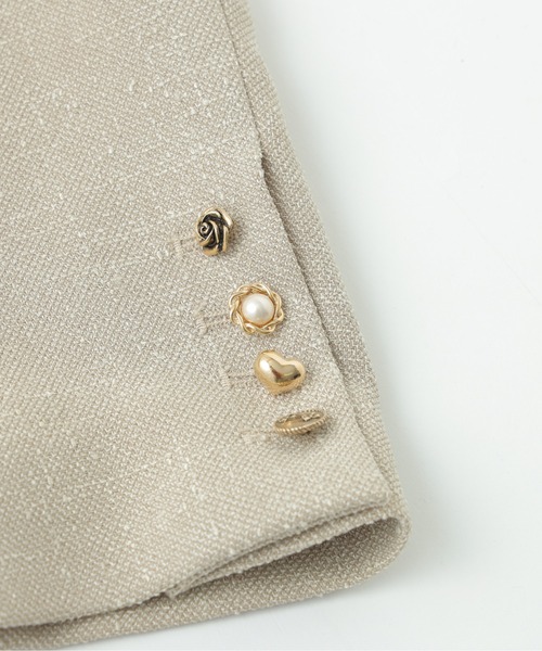 ROSE BUD（ローズバッド）の「(CREOLME)COLLARLESS DOUBLE JACKET（ノーカラージャケット・レディース・ブラック/ベージュ・S/M）」の20枚目の写真