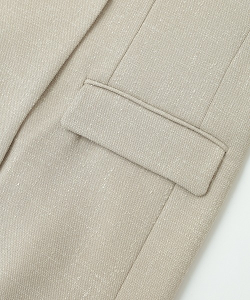 ROSE BUD（ローズバッド）の「(CREOLME)COLLARLESS DOUBLE JACKET（ノーカラージャケット・レディース・ブラック/ベージュ・S/M）」の21枚目の写真