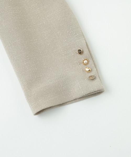 ROSE BUD（ローズバッド）の「(CREOLME)COLLARLESS DOUBLE JACKET（ノーカラージャケット・レディース・ブラック/ベージュ・S/M）」の22枚目の写真