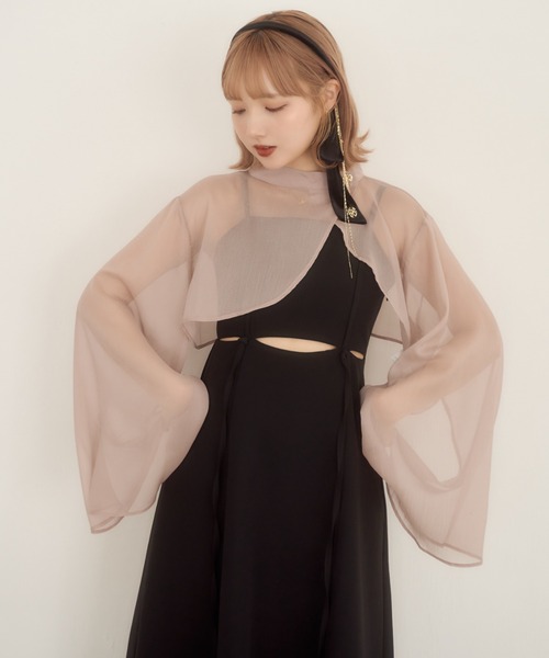 mellowneon(メロウネオン)の「【ZOZO限定ありすコラボ】コラボシアーブラウスワンピースセット(ワンピース・レディース・ベージュ/ブラウン/ブラック・MEDIUM/SMALL)」の5枚目の写真