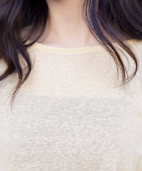 Doux Belle(ドゥーベル)の「バイカラートップス(Tシャツ/カットソー・レディース・ブルー/サーモンピンク/ベージュ・MEDIUM)」の13枚目の写真