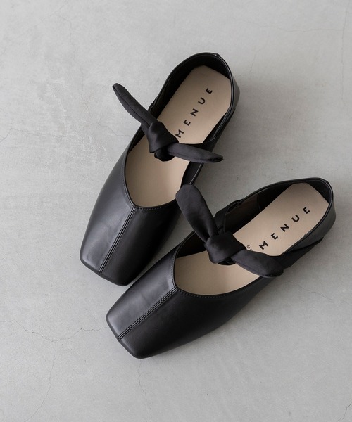 menue(メヌエ)の「3way リボンフラットパンプス(パンプス・レディース・ブラック/ピンク/アイボリー・25.5cm/24.5cm/23.5cm/22.5cm/22.0cm/21.5cm/26.0cm/25.0cm/24.0cm/23.0cm)」の10枚目の写真