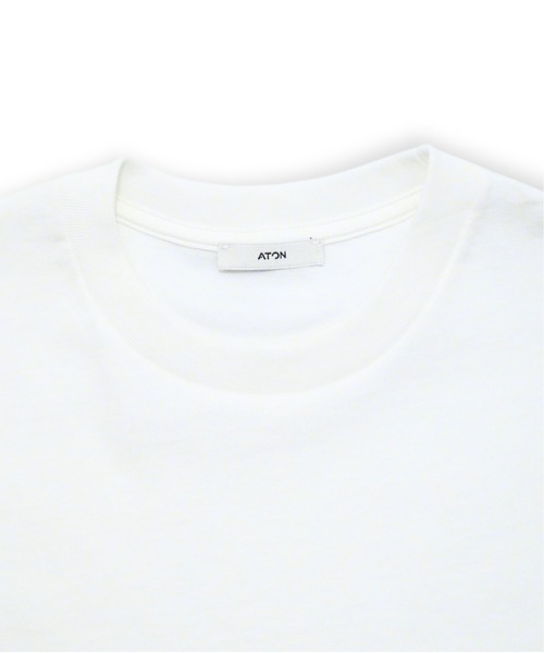 ATON(エイトン)の「【ATON】 12/- AIR SPINNING LOOSE FIT T-SHIRT(Tシャツ/カットソー・メンズ・ブラック/ホワイト・4)」の4枚目の写真