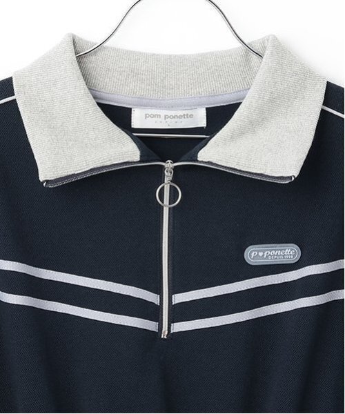 pom ponette junior(ポンポネットジュニア)の「ハーフZIPカットワンピース(ワンピース・キッズ・ネイビー/ブルー・M:150cm/L:160cm/S:140cm/LL(165cm))」の8枚目の写真