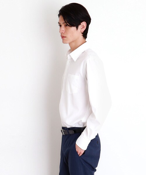 THE SHOP TK （ザ ショップ ティーケー ）の「ドレスへリンボンシャツ（ビジネスシャツ・メンズ・サックスブルー/オフホワイト/パープル・01/02/03/04）」の20枚目の写真