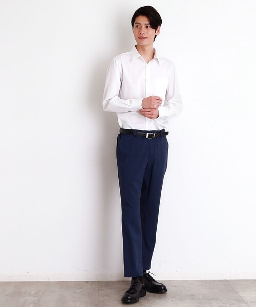 THE SHOP TK （ザ ショップ ティーケー ）の「ドレスへリンボンシャツ（ビジネスシャツ・メンズ・サックスブルー/オフホワイト/パープル・01/02/03/04）」の22枚目の写真