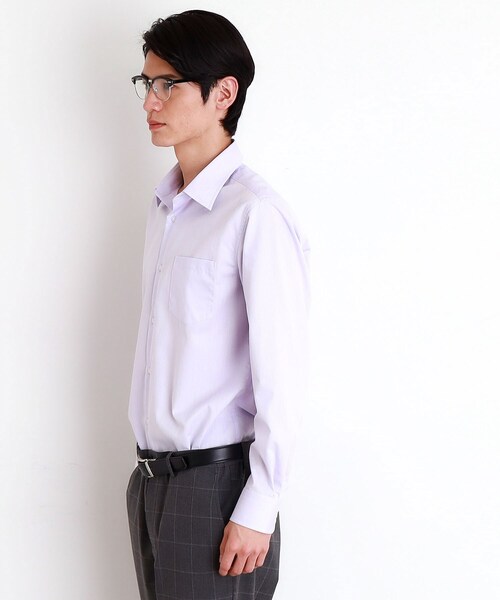 THE SHOP TK （ザ ショップ ティーケー ）の「ドレスへリンボンシャツ（ビジネスシャツ・メンズ・サックスブルー/オフホワイト/パープル・01/02/03/04）」の15枚目の写真