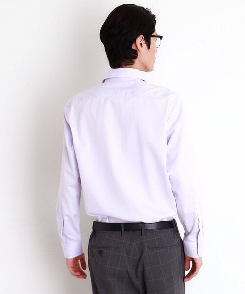 THE SHOP TK （ザ ショップ ティーケー ）の「ドレスへリンボンシャツ（ビジネスシャツ・メンズ・サックスブルー/オフホワイト/パープル・01/02/03/04）」の16枚目の写真