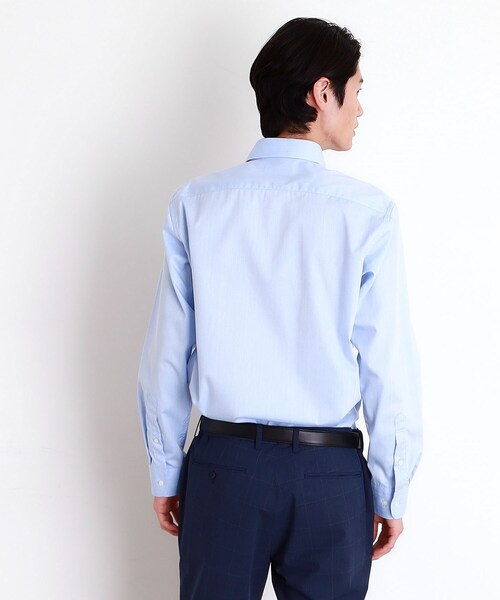 THE SHOP TK （ザ ショップ ティーケー ）の「ドレスへリンボンシャツ（ビジネスシャツ・メンズ・サックスブルー/オフホワイト/パープル・01/02/03/04）」の8枚目の写真