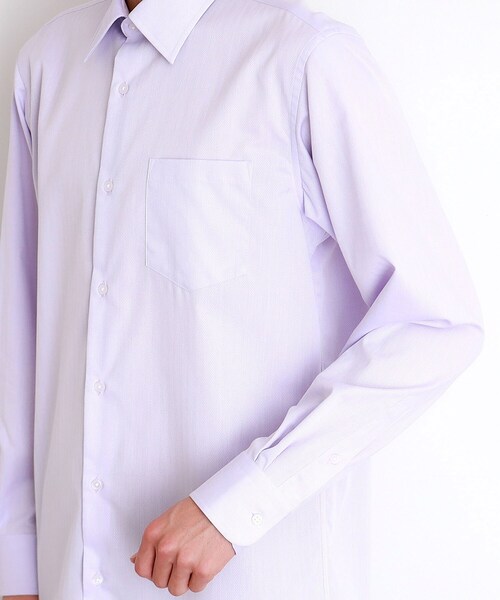 THE SHOP TK （ザ ショップ ティーケー ）の「ドレスへリンボンシャツ（ビジネスシャツ・メンズ・サックスブルー/オフホワイト/パープル・01/02/03/04）」の5枚目の写真