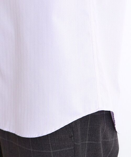 THE SHOP TK （ザ ショップ ティーケー ）の「ドレスへリンボンシャツ（ビジネスシャツ・メンズ・サックスブルー/オフホワイト/パープル・01/02/03/04）」の6枚目の写真