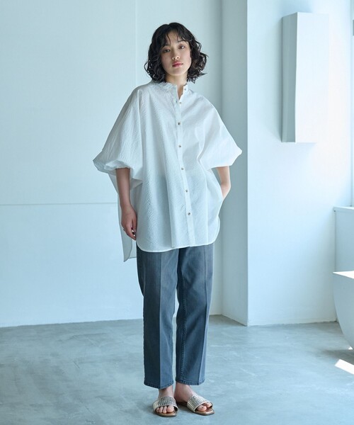 CAST:(キャストコロン)の「【美シルエット】クロップドストレッチデニム(デニムパンツ・レディース・ブラック・L/XS/M/S)」の3枚目の写真