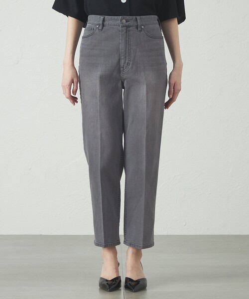 CAST:(キャストコロン)の「【美シルエット】クロップドストレッチデニム(デニムパンツ・レディース・ブラック・L/XS/M/S)」の8枚目の写真