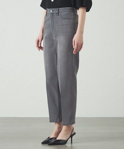 CAST:(キャストコロン)の「【美シルエット】クロップドストレッチデニム(デニムパンツ・レディース・ブラック・L/XS/M/S)」の9枚目の写真