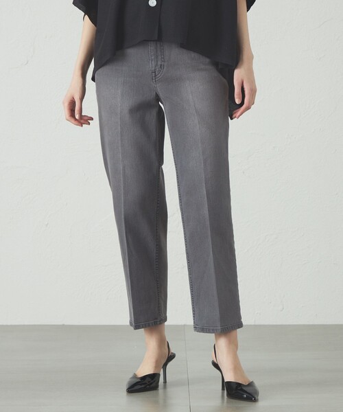 CAST:(キャストコロン)の「【美シルエット】クロップドストレッチデニム(デニムパンツ・レディース・ブラック・L/XS/M/S)」の15枚目の写真