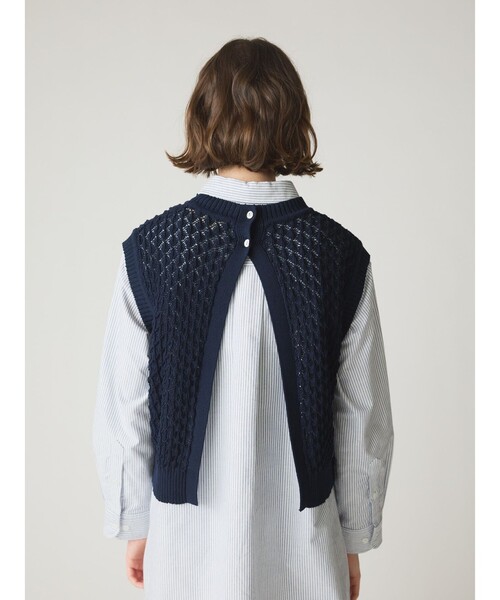 【MidiUmi】メッシュ　ニットベスト　カーディガン　グレー MidiUmi メッシュニットベスト｜ MARcourt ONLINE STORE