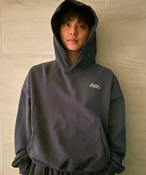 Glanss(グランス)の「Glanss logo sweat parker(パーカー・メンズ・ネイビー/グレー・MEDIUM/LARGE)」の4枚目の写真