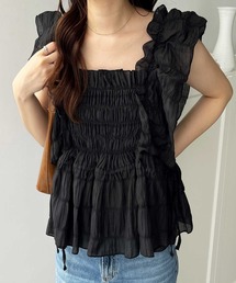 nelliy.（ネルリー）の「フリルシャーリングシアーブラウス（シャツ/ブラウス）」