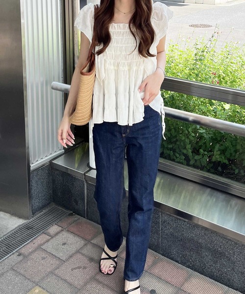 nelliy.（ネルリー）の「フリルシャーリングシアーブラウス（シャツ/ブラウス・レディース・アイボリー/ブルー/ベージュ・LARGE/MEDIUM）」の22枚目の写真