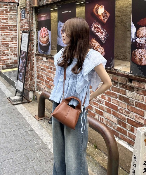 セール】フリルシャーリングシアーブラウス（シャツ/ブラウス