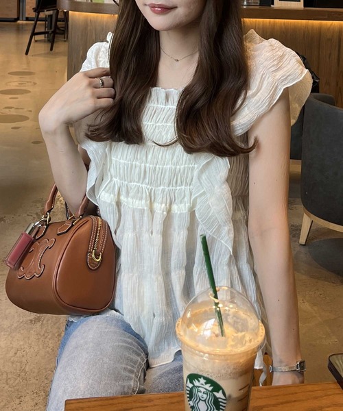 専用です。購入はお控え下さい。 セール】フリルシャーリングシアーブラウス（シャツ/ブラウス