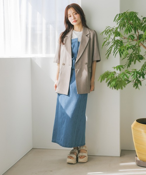 mysty woman(ミスティウーマン)の「シアーカバーフレンチスリーブTシャツ 315365(Tシャツ/カットソー・レディース・オフホワイト/ベージュ/ブラック・FREE)」の13枚目の写真